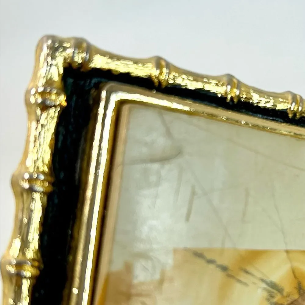 1970s Kenneth Reid Mixed Wood Inlay and Howlite Solid Brass Handmade Belt Buckle
